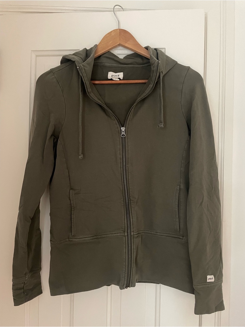 Pact Olive Zip Hoodie